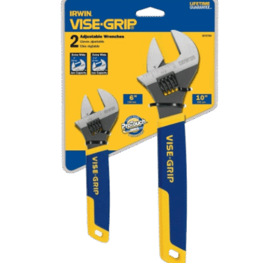 IRWIN VISE-GRIP Adjustable Wrench Set, SAE Crescent Wrenches, 6-Inch & 10-Inch (2078700)